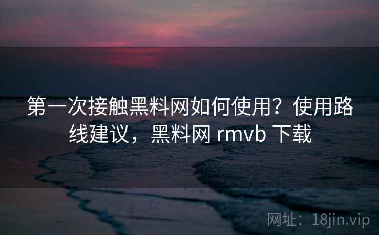 第一次接触黑料网如何使用？使用路线建议，黑料网 rmvb 下载