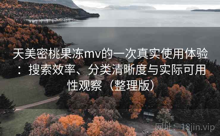天美密桃果冻mv的一次真实使用体验：搜索效率、分类清晰度与实际可用性观察（整理版）