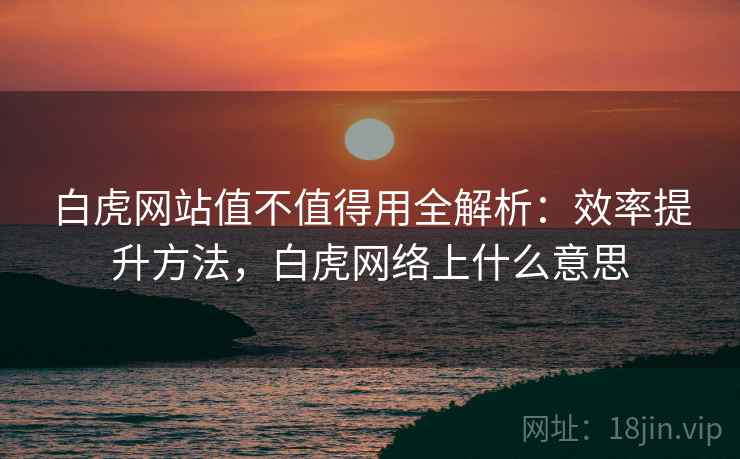 白虎网站值不值得用全解析：效率提升方法，白虎网络上什么意思